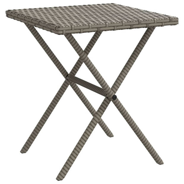 vidaXL Ligbedden 2 st met tafel poly rattan grijs