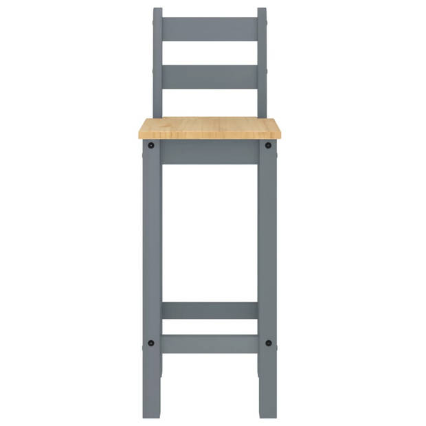 vidaXL Barstoelen 2 st massief grenenhout grijs