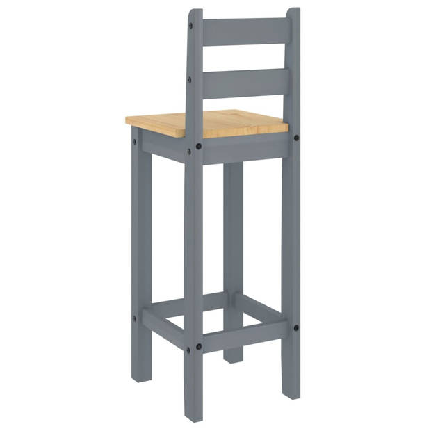 vidaXL Barstoelen 2 st massief grenenhout grijs