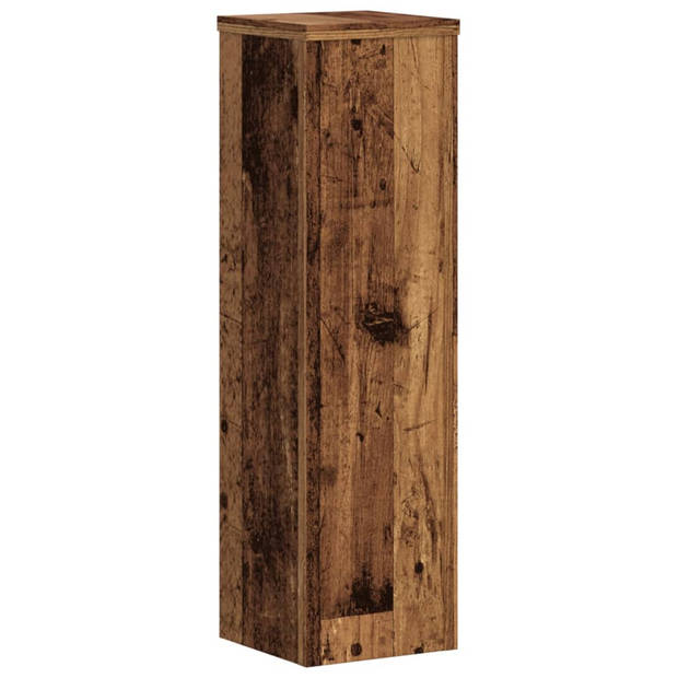 vidaXL Plantenstandaards 2 st 17x17x60 cm bewerkt hout oud houtkleurig