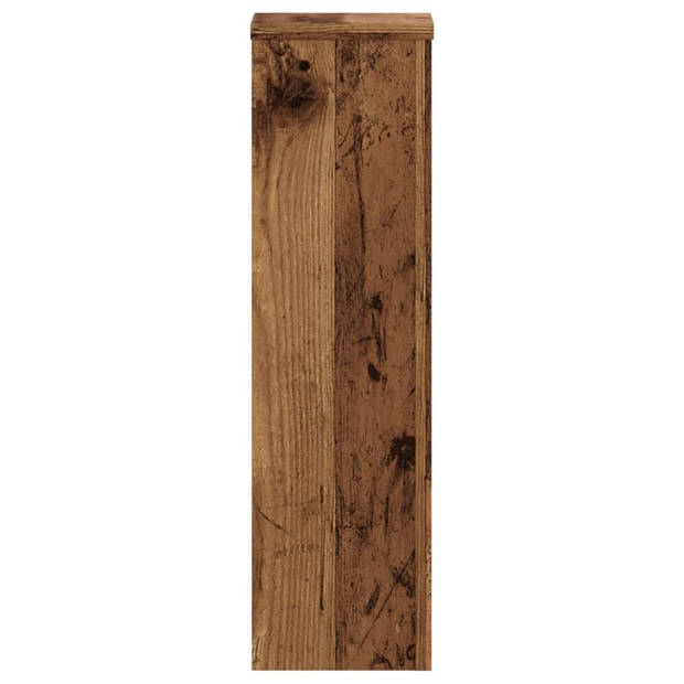 vidaXL Plantenstandaards 2 st 17x17x60 cm bewerkt hout oud houtkleurig