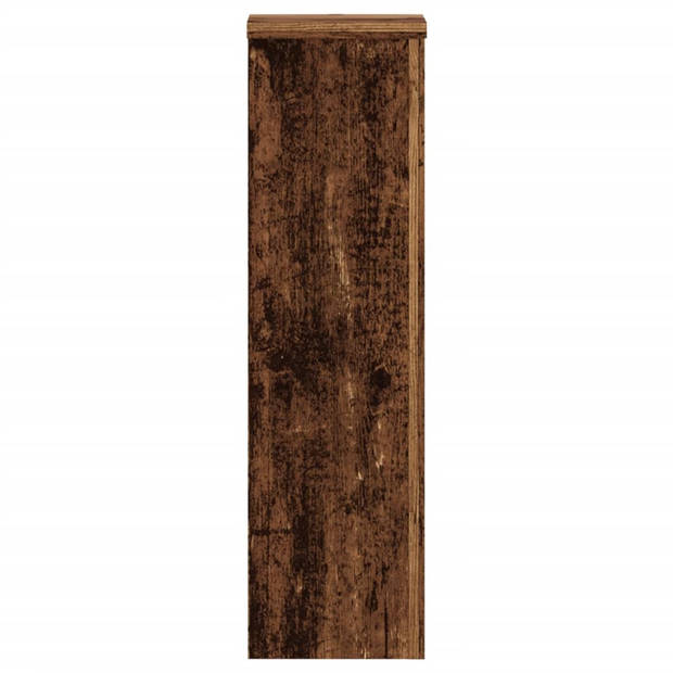 vidaXL Plantenstandaards 2 st 17x17x60 cm bewerkt hout oud houtkleurig