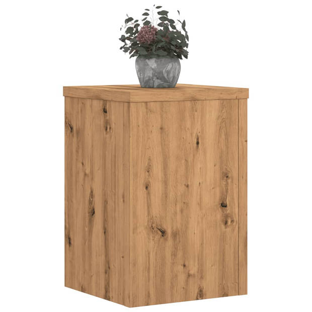 vidaXL Plantenstandaards 2 st 25x25x35 cm hout artisanaal eiken