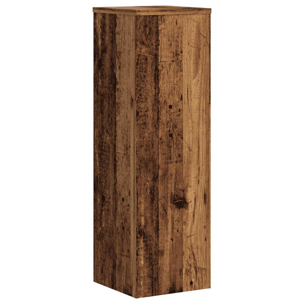 vidaXL Plantenstandaards 2 st 25x25x80 cm bewerkt hout oud houtkleurig