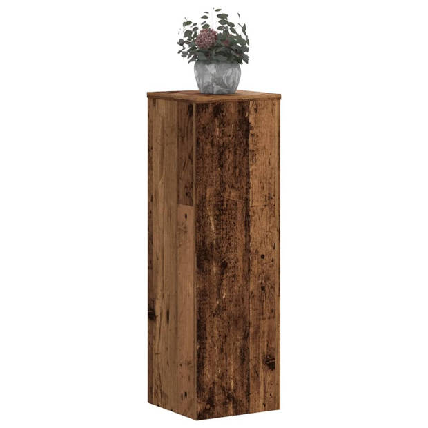 vidaXL Plantenstandaards 2 st 25x25x80 cm bewerkt hout oud houtkleurig