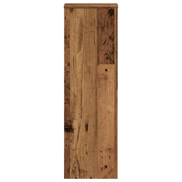 vidaXL Plantenstandaards 2 st 25x25x80 cm bewerkt hout oud houtkleurig