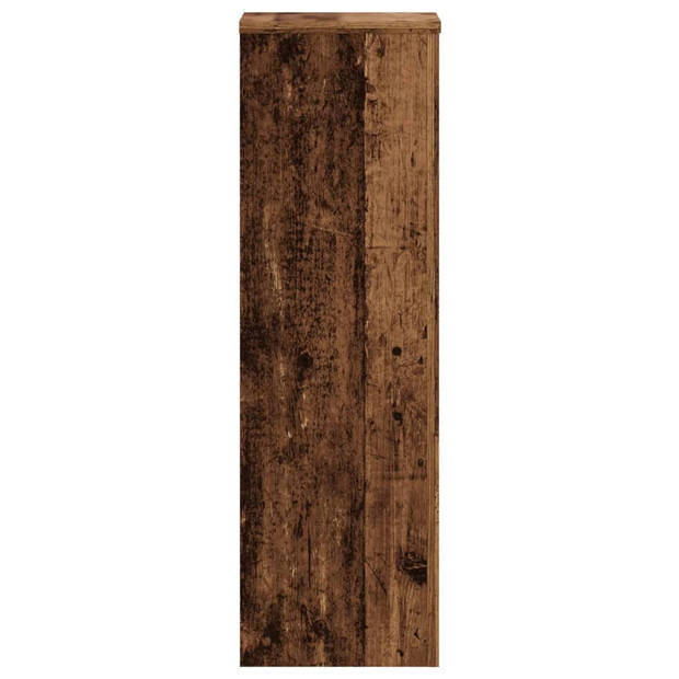 vidaXL Plantenstandaards 2 st 25x25x80 cm bewerkt hout oud houtkleurig