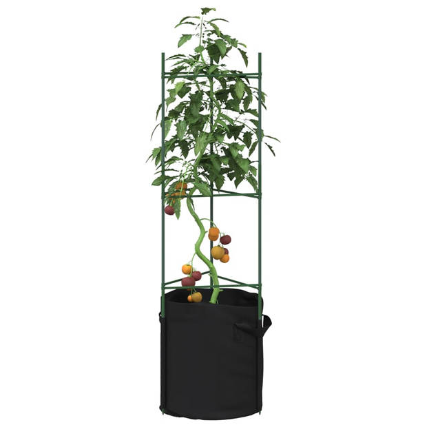 vidaXL Tomatenkooien met plantenzak 8 st 116 cm staal en polypropeen