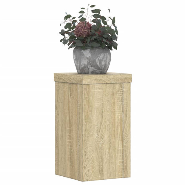 vidaXL Plantenstandaards 2 st 10x10x18 cm bewerkt hout sonoma eiken