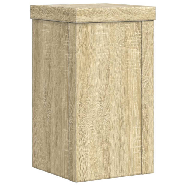 vidaXL Plantenstandaards 2 st 10x10x18 cm bewerkt hout sonoma eiken