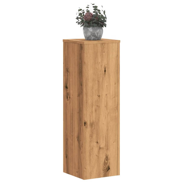 vidaXL Plantenstandaards 2 st 25x25x80 cm hout artisanaal eikenkleurig