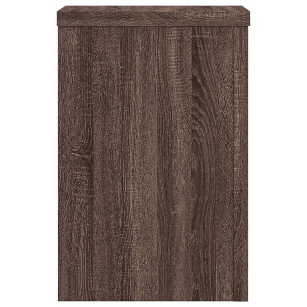 vidaXL Plantenstandaards 2 st 25x25x35 cm bewerkt hout bruin eiken