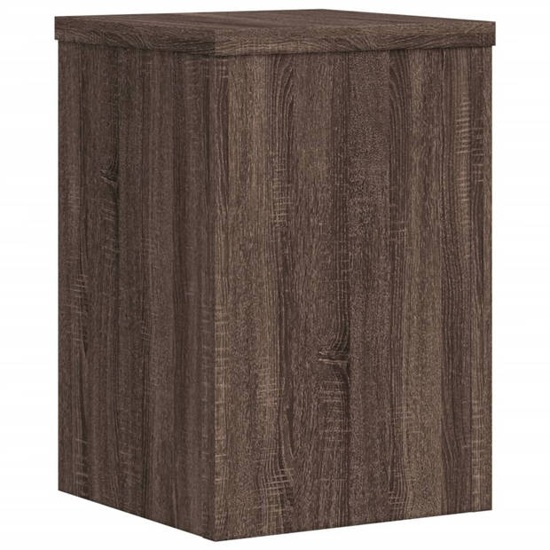 vidaXL Plantenstandaards 2 st 25x25x35 cm bewerkt hout bruin eiken