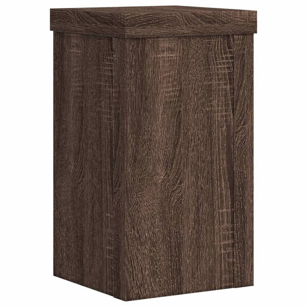 vidaXL Plantenstandaards 2 st 10x10x18 cm bewerkt hout bruin eiken