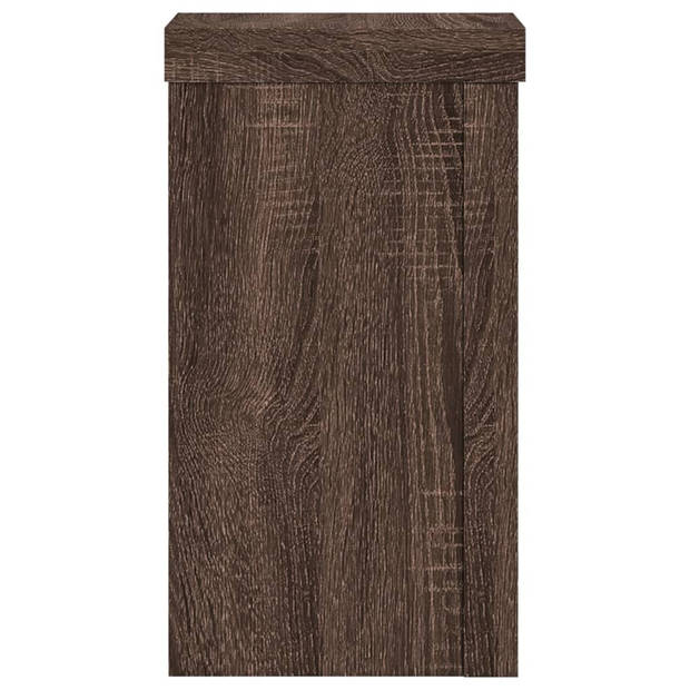 vidaXL Plantenstandaards 2 st 10x10x18 cm bewerkt hout bruin eiken