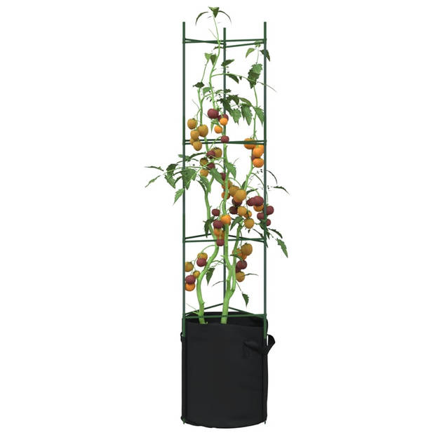 vidaXL Tomatenkooien met plantenzak 8 st 154 cm staal en polypropeen