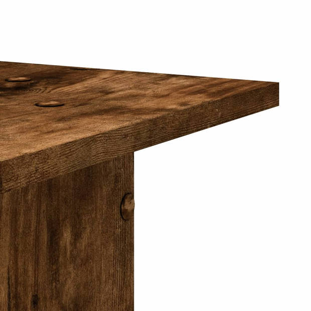 vidaXL Plantenstandaards 2 st 30x30x40 cm bewerkt hout gerookt eiken