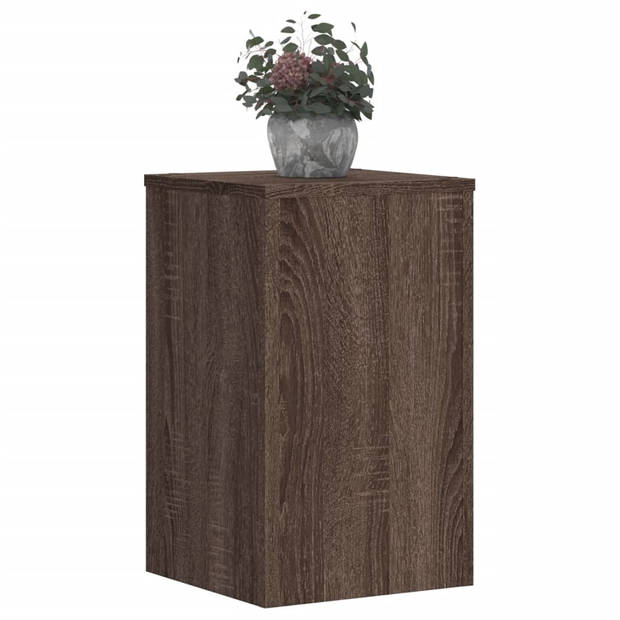 vidaXL Plantenstandaards 2 st 30x30x50 cm bewerkt hout bruin eiken