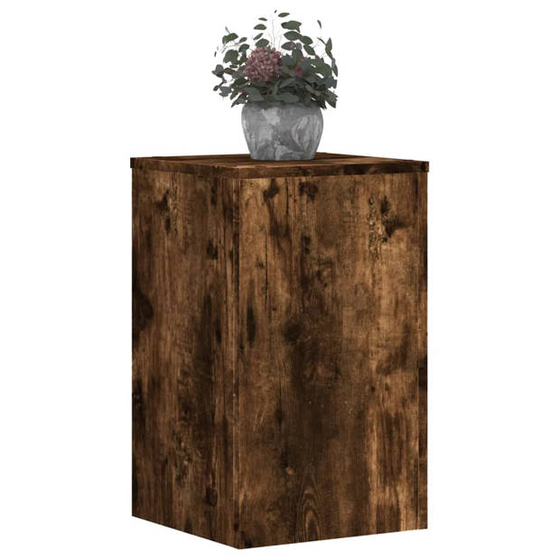 vidaXL Plantenstandaards 2 st 30x30x50 cm bewerkt hout gerookt eiken