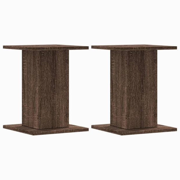 vidaXL Plantenstandaards 2 st 30x30x40 cm bewerkt hout bruin eiken