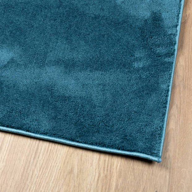 vidaXL Vloerkleed OVIEDO laagpolig 80x250 cm turquoise