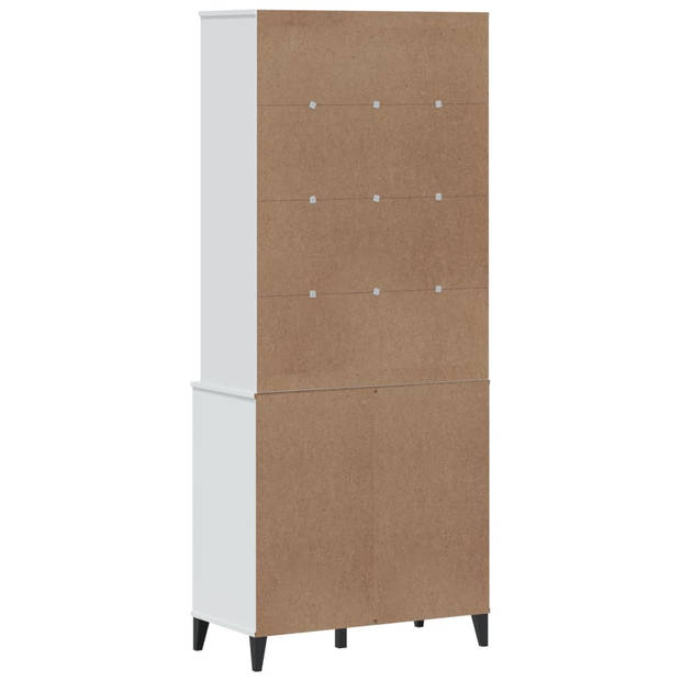 vidaXL Hoge kast VIKEN 80x40x190 cm massief grenenhout wit