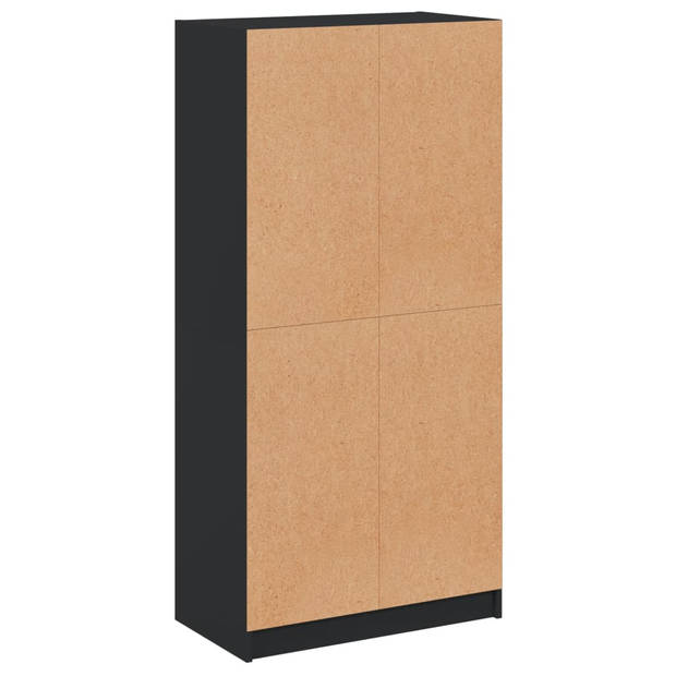 vidaXL Hoge kast met deuren 68x37x142 cm bewerkt hout zwart