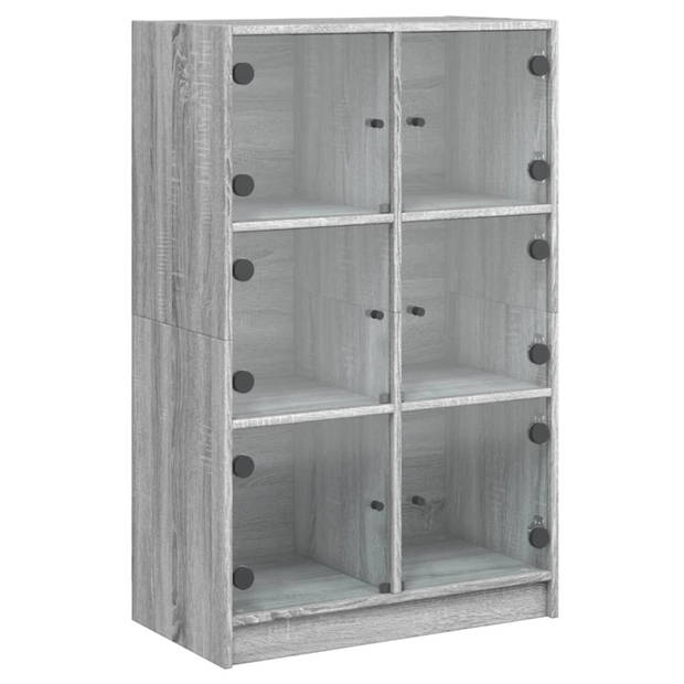 vidaXL Hoge kast met deuren 68x37x109 cm bewerkt hout grijs sonoma