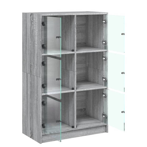 vidaXL Hoge kast met deuren 68x37x109 cm bewerkt hout grijs sonoma