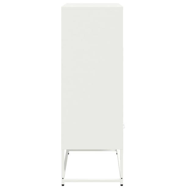 vidaXL Hoge kast 68x39x111,5 cm staal wit