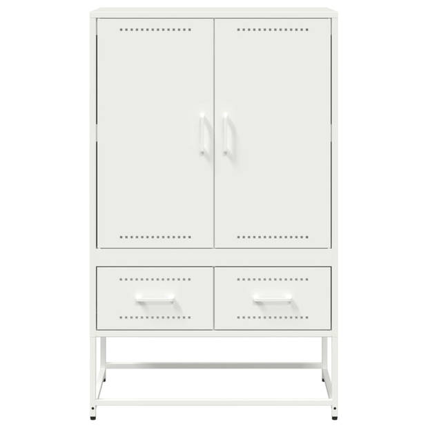 vidaXL Hoge kast 68x39x111,5 cm staal wit