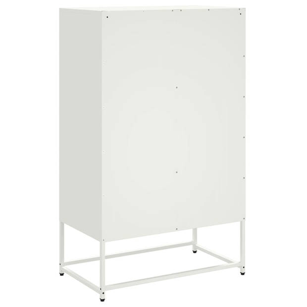 vidaXL Hoge kast 68x39x111,5 cm staal wit