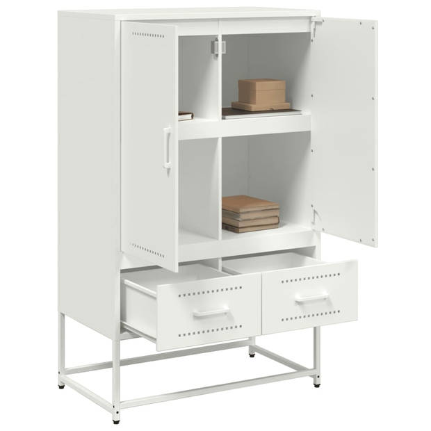 vidaXL Hoge kast 68x39x111,5 cm staal wit