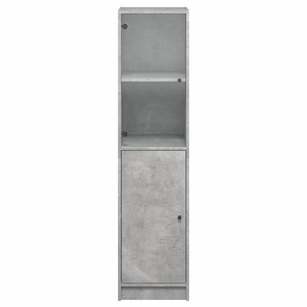 vidaXL Hoge kast met glazen deur 35x37x142 cm betongrijs