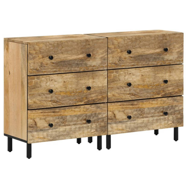 vidaXL Bijzetkasten 2 st 60x33x75 cm massief mangohout