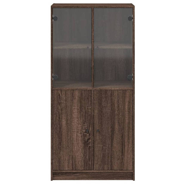 vidaXL Hoge kast met deuren 68x37x142 cm bewerkt hout bruin eikenkleur