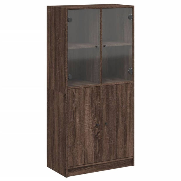 vidaXL Hoge kast met deuren 68x37x142 cm bewerkt hout bruin eikenkleur