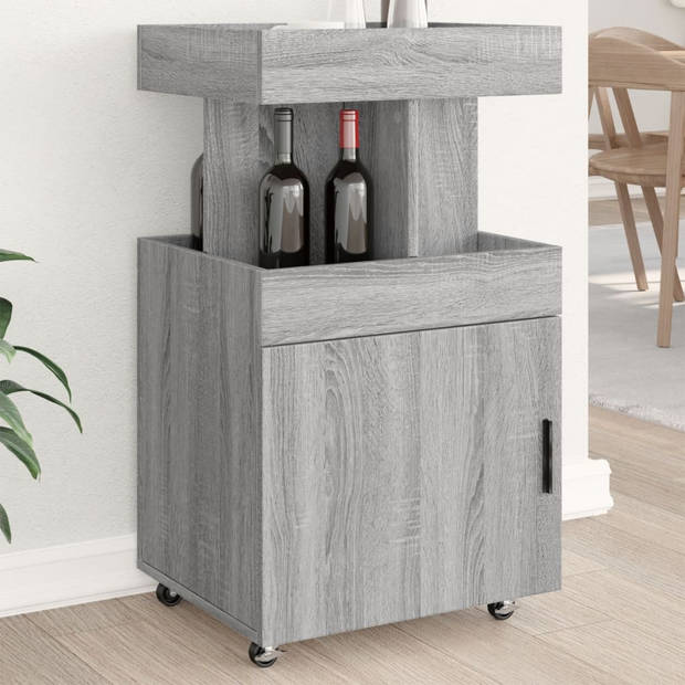 vidaXL Drankkar 50x41x89 cm bewerkt hout grijs sonoma eikenkleurig