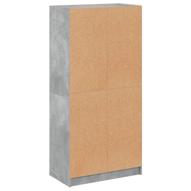 vidaXL Hoge kast met deuren 68x37x142 cm bewerkt hout betongrijs