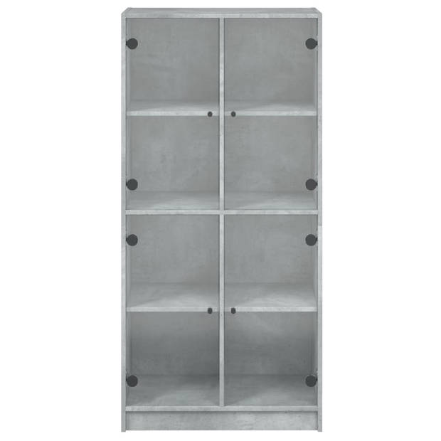 vidaXL Hoge kast met deuren 68x37x142 cm bewerkt hout betongrijs