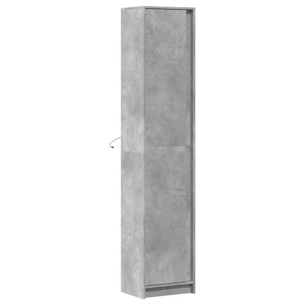 vidaXL Hoge kast met LED 41,5x32,5x200 cm bewerkt hout betongrijs