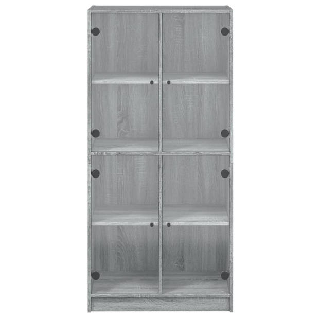 vidaXL Hoge kast met deuren 68x37x142 cm bewerkt hout grijs sonoma