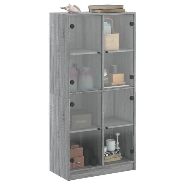 vidaXL Hoge kast met deuren 68x37x142 cm bewerkt hout grijs sonoma