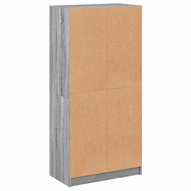 vidaXL Hoge kast met deuren 68x37x142 cm bewerkt hout grijs sonoma