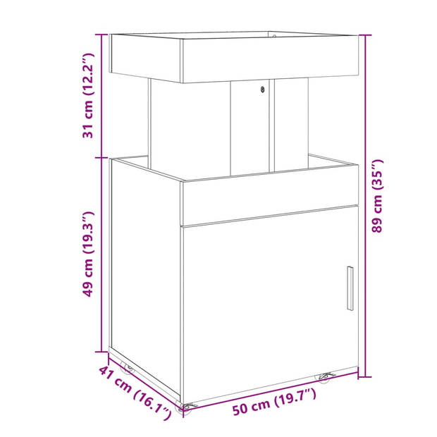 vidaXL Drankkar 50x41x89 cm bewerkt hout zwart