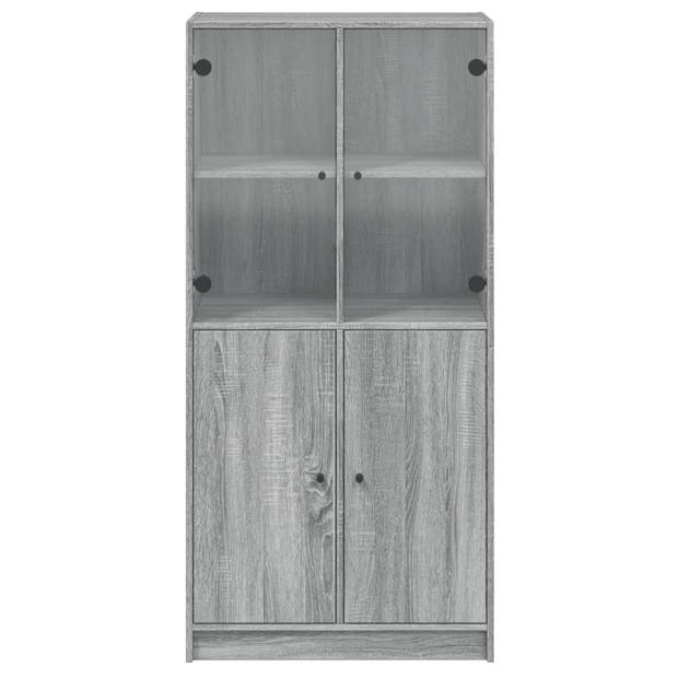 vidaXL Hoge kast met deuren 68x37x142 cm bewerkt hout grijs sonoma