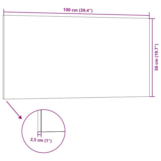 vidaXL Wandpanelen 5 st 3D 100x50 cm EPS grijs