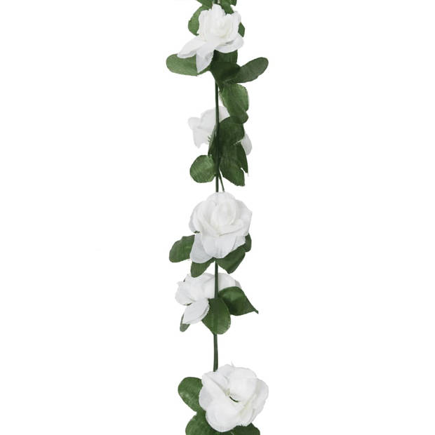 vidaXL Kerstslingers met bloemen 6 st 250 cm lente wit