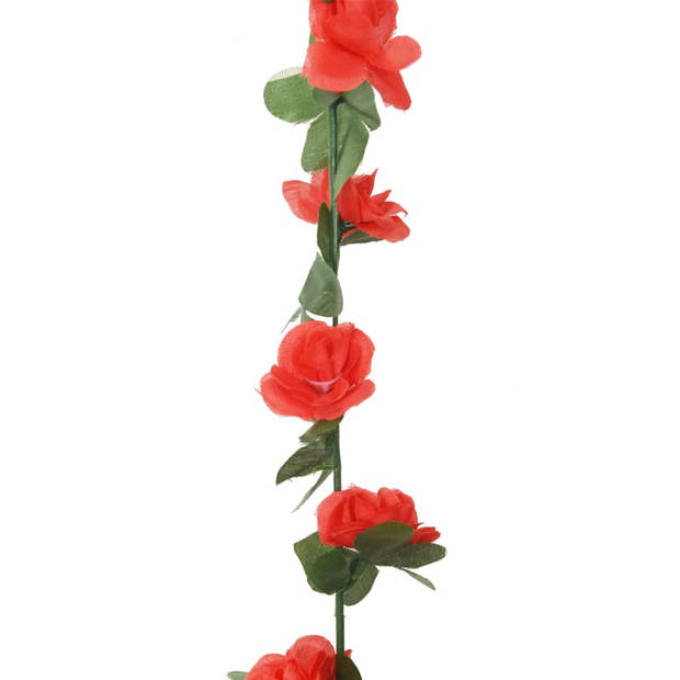 vidaXL Kerstslingers met bloemen 6 st 250 cm lente rood