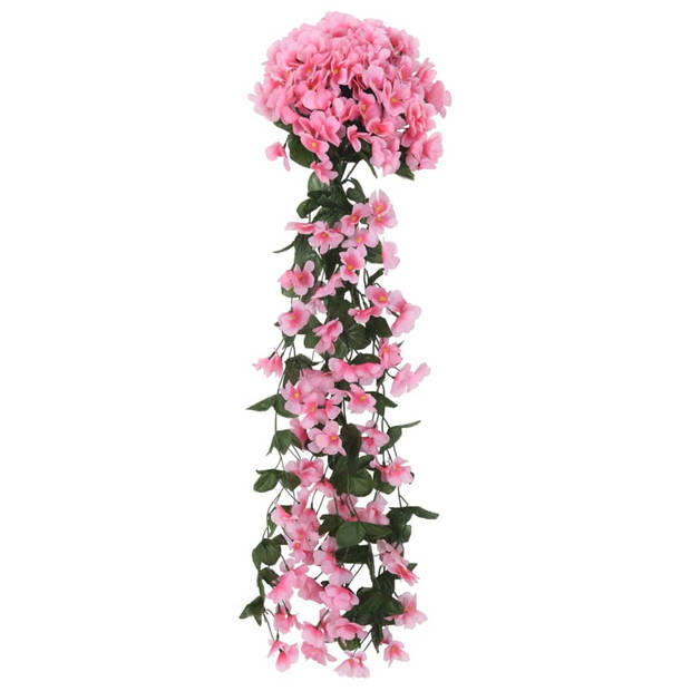 vidaXL Kerstslingers met bloemen 3 st 85 cm roze